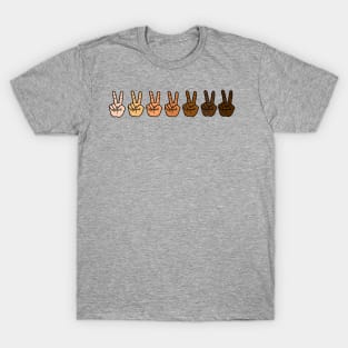 V Sign Hand Racial Equality T-Shirt